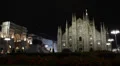 Illuminated Night People Shopping Vittorio Emanuele Gallery Milan Duomo Square HD Footage
