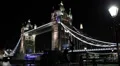 Illuminated Night Public Lamp Tower Bridge London Skyline Shard Skyscraper UK HD Footage