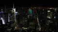 Illuminated Nightlife New York City Midtown Skyline Aerial View NYC Night Late HD Footage