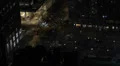 Illuminated Nightlife New York City Manhattan Skyline Aerial View Car Traffic US HD Footage