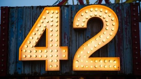 Illuminated number sign Illustrazione stock