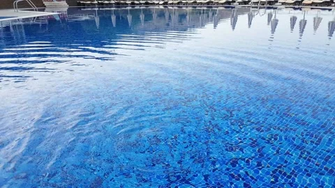 Illuminated Outdoor Pool at Night. Stock Footage 303600891