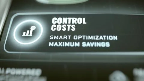 Illuminated panel displays Control Costs, Smart Optimization and Maximum Stock Photos