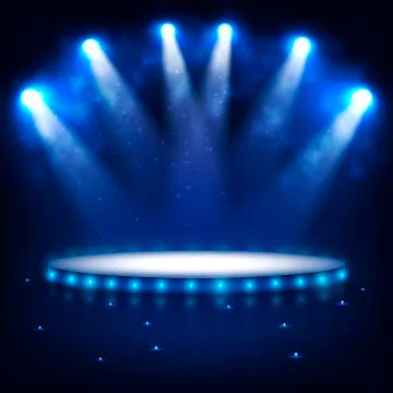 Illuminated Podium for Presentation in the Dark. Stock Illustration
