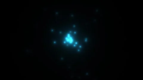 Illuminated points in dark space create a unique visual Stock Footage 338081155