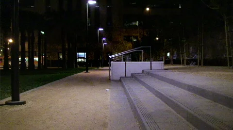 Illuminated Public Park Stock Footage 521259