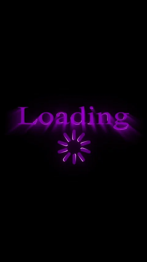Illuminated purple "loading" animation with progress indicator on black bac.. Stock Footage 315637271