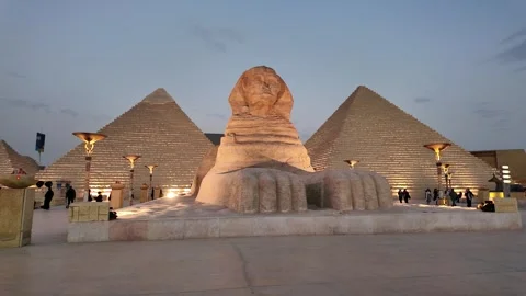 Illuminated pyramids casting shadows at ... | Stock Video | Pond5