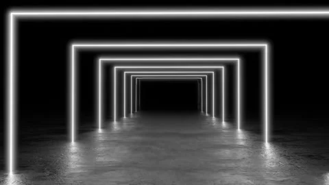 Illuminated Rectangles in a Dark Void 4k 60fps looping animation Stock Footage 304721261