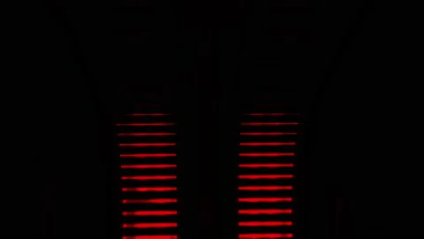 Illuminated Red Column with Stripes Stock-Footage 221261732