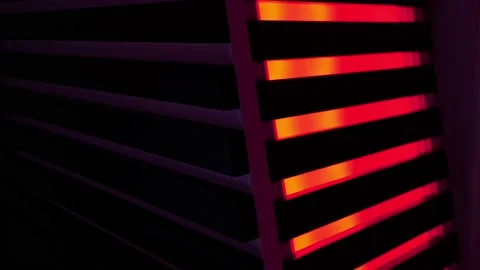 Illuminated Red Column with Stripes Stock Footage 221261738