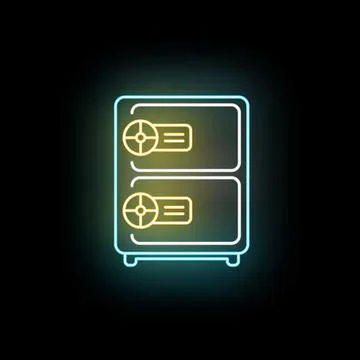 Illuminated safe vault icon securing valuable assets Stock Illustration