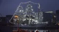 Illuminated sailing ship at Bremerhaven Sail city harbor event Germany 4k or 4k+ Resolution