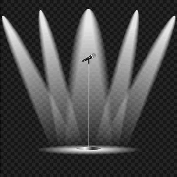Illuminated scene with a microphone Stock Illustration