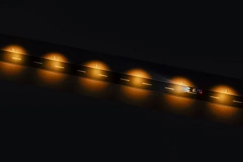 Illuminated section of the road Stock Illustration