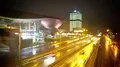 Illuminated shopping center and highway timelapse, night time, urban life 4k or 4k+ Resolution