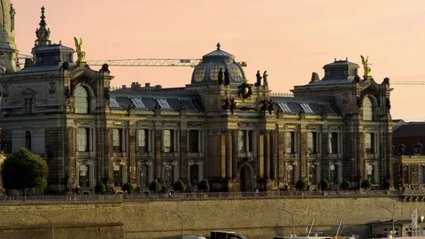 Illuminated skyline of Dresden Video stock 80850041