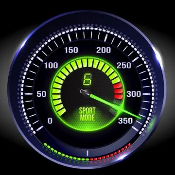Illuminated speedometer Stock Illustration