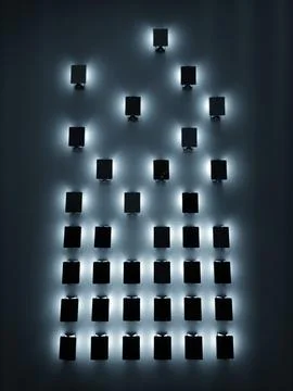 Illuminated square lights video 스톡 일러스트