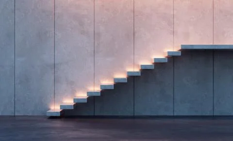 Illuminated stairs Stock Illustration