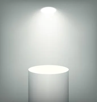 Illuminated Stand Template on Grayscale Illustrazione stock