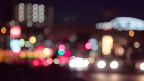 Illuminated street in soft focus Stock Footage 75715566