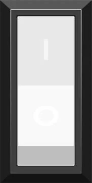 An illuminated switch in the on position, featuring a clean design with a g.. Stock Illustration