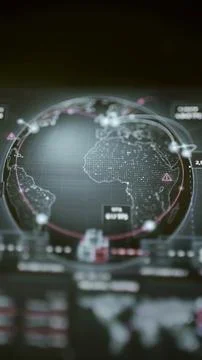 Illuminated transaction network surrounding digital globe Ilustração Stock