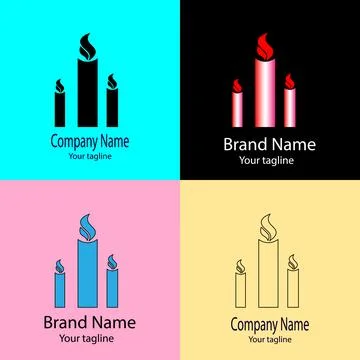 Illuminated Trio logo Stock Illustration