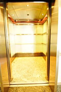 Illuminated vacant elevator Fotos de archivo