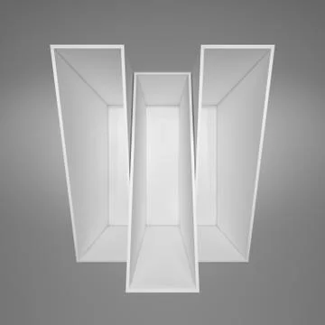 Illuminated white shelf for presentations Ilustração Stock