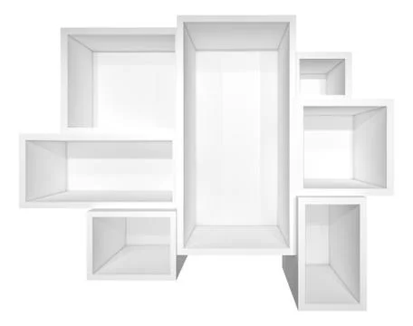 Illuminated white shelf for presentations Stock Illustration
