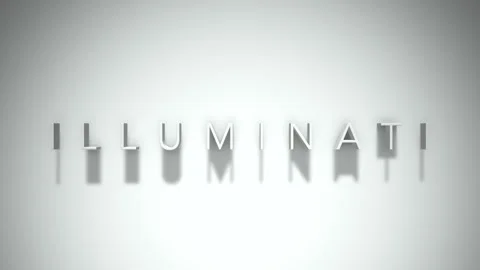 Illuminati 3D title animation with shadows on a white background Stock Footage 296623746