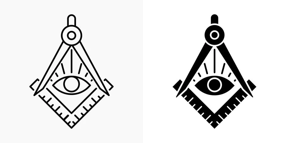 Illuminati icon. Masonic third eye logo. All-seeing eye inside triangle div.. Stock Illustration