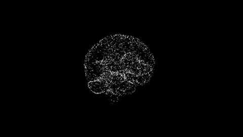 Illuminating abstract brain structure rotating in blackness. Video stock 125953050