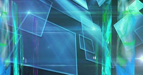 Illuminating central rectangular panel in digital UI, casting glowing edges, Stock Photos