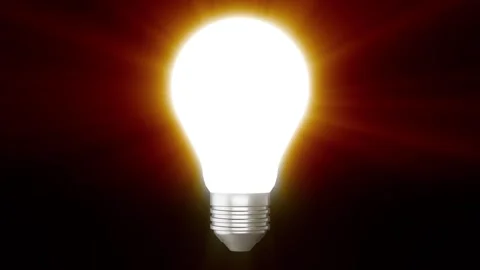 Illuminating Creativity, 4k Light bulb moving towards camera and flashing Stock Footage 264123969