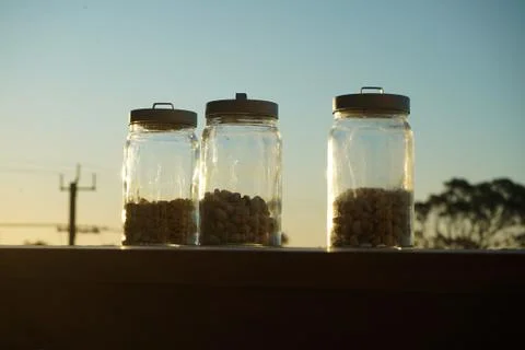 Illuminating jars Stock Photos