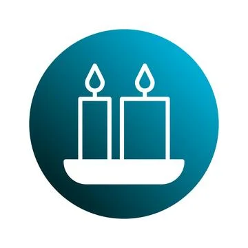 Illuminating serenity two candles flame graphic illustration symbol of peac.. Stock Illustration