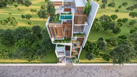 Illuminating Spaces 3D Renderings of Modern Architectural Illuminations Illustrazione stock