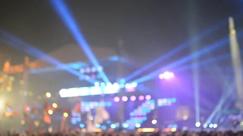 Illumination and light lines during song festival Stock Footage