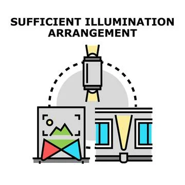Illumination arrangement for optimal visual display Stock Illustration