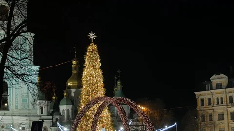 Illumination Christmas Tree Stock Footage 122199727