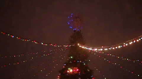 Illumination on Christmas tree show 스톡 동영상 45705864