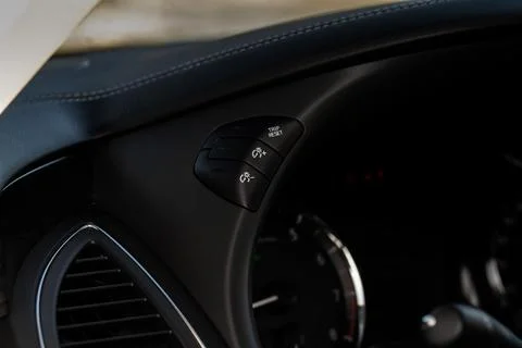 The illumination control switch to adjust the brightness of the instrument pa Stock Photos