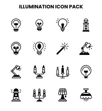 Illumination DuoTone Vector Icons Pack イラスト素材