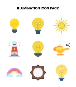 Illumination Flat Vector Icons Pack イラスト素材