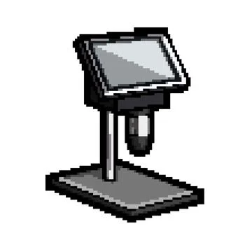 Illumination microscope pixel art vector illustration Illustrazione stock