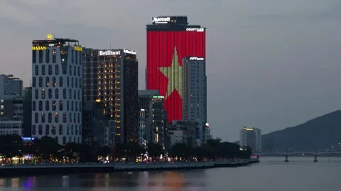 Illumination of the skyscraper wall Stock Footage 320450286