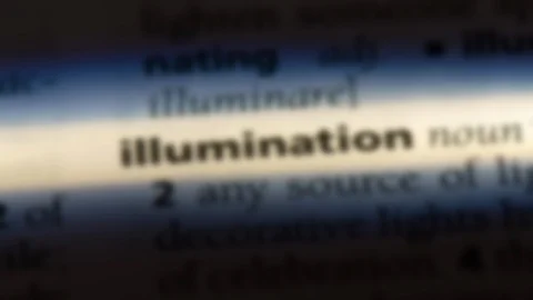 Illumination word in a dictionary. Stock Footage 99560762